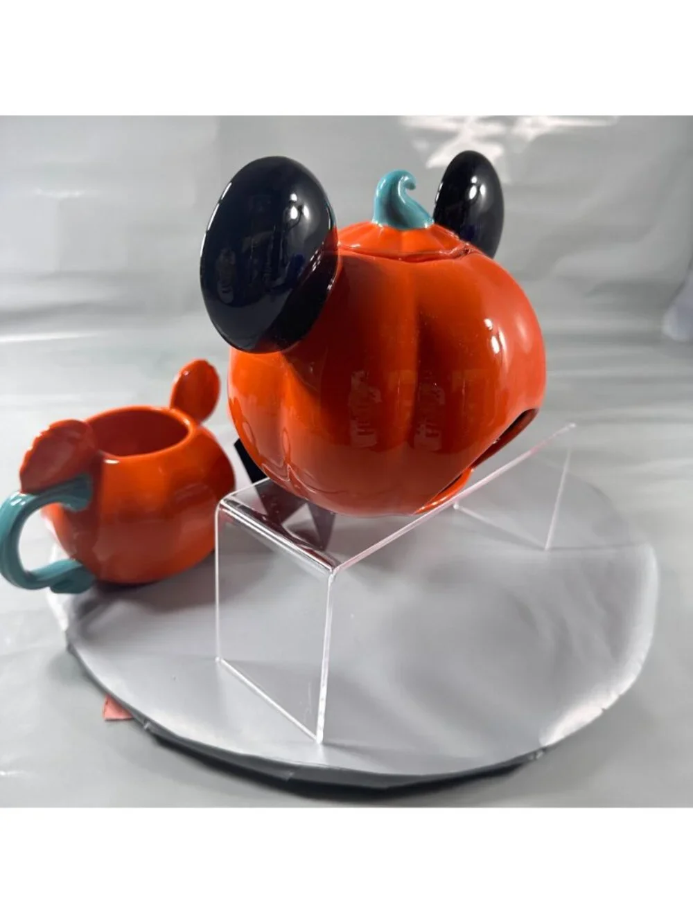 Disney Parks Mickey Mouse Candy Pumpkin Bowl Winking Mug Halloween Jack Lantern